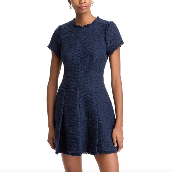 Cinq a Sept Nova Fringe-Trim Boucle Mini Dress - Picture 1 of 4